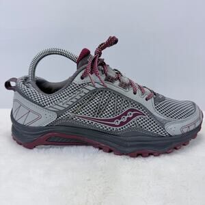 Saucony Excursion TR9 Trail Running Shoes Gray Plum Womens Size 8 Wide